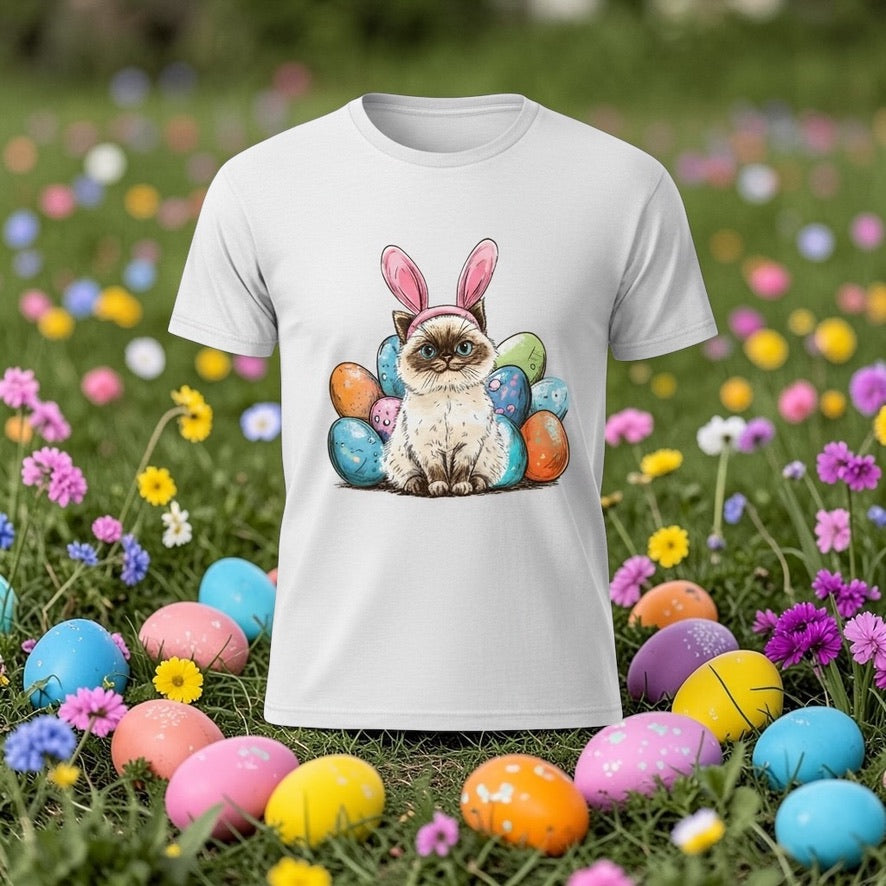 Ragdoll Cat Easter Shirt: Bunny Ears Cat Lover Bella Canvas Tee