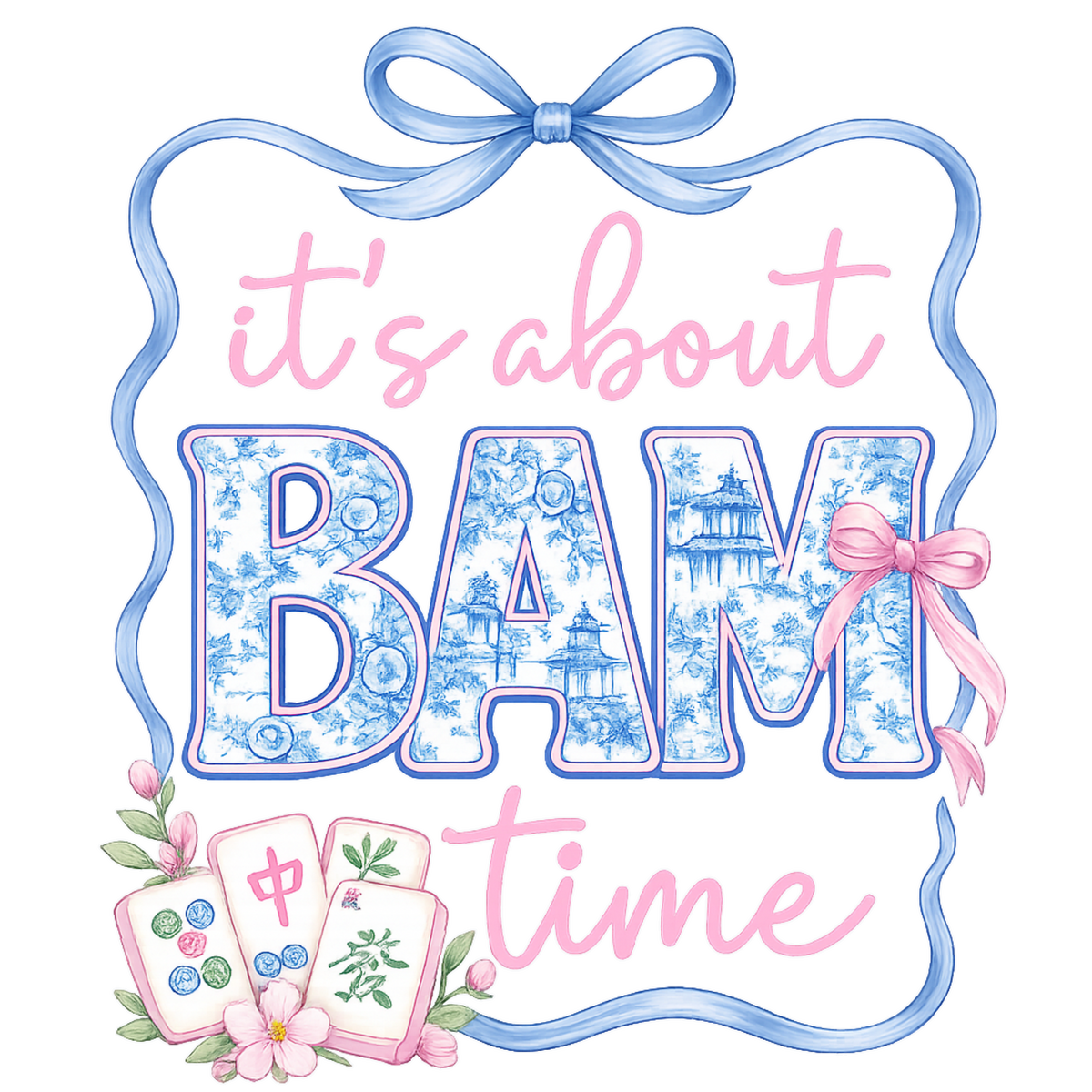 It's About BAM Time Shirt | Funny American Mahjong T-Shirt | Cute Mah Jongg Tee | Women's Mahjong Player Gift