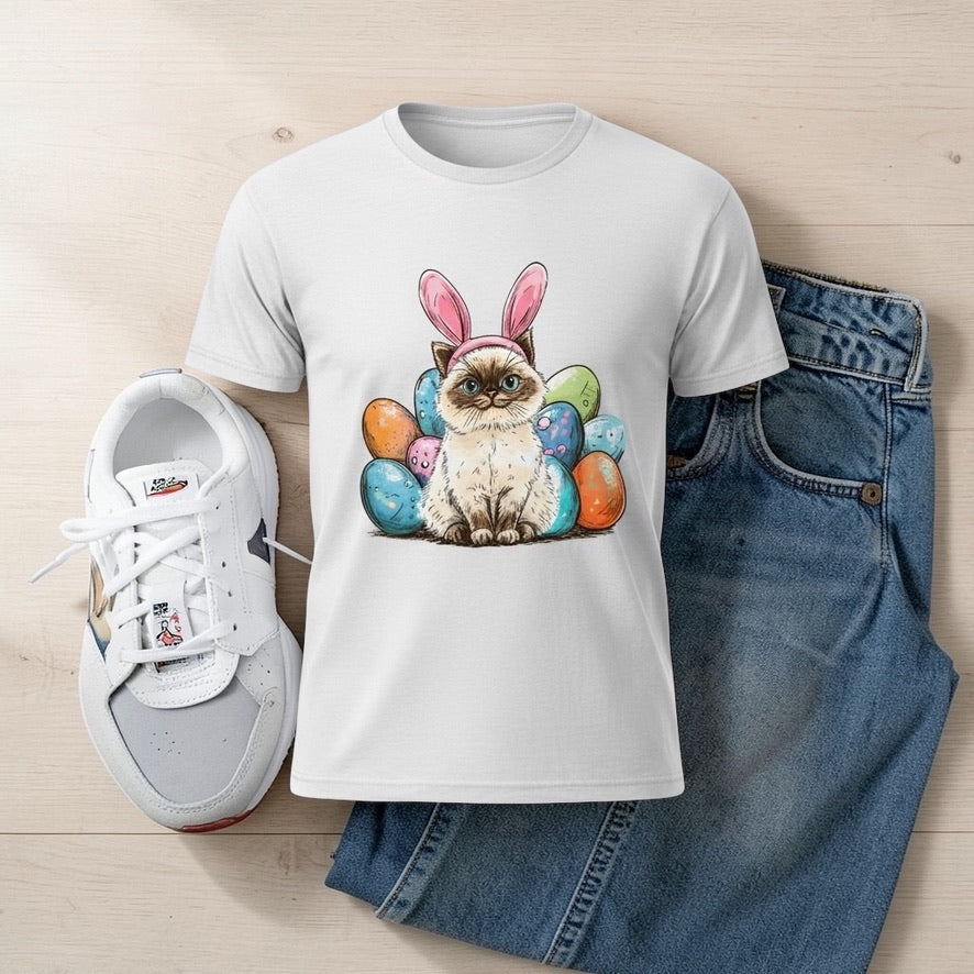 Ragdoll Cat Easter Shirt: Bunny Ears Cat Lover Bella Canvas Tee
