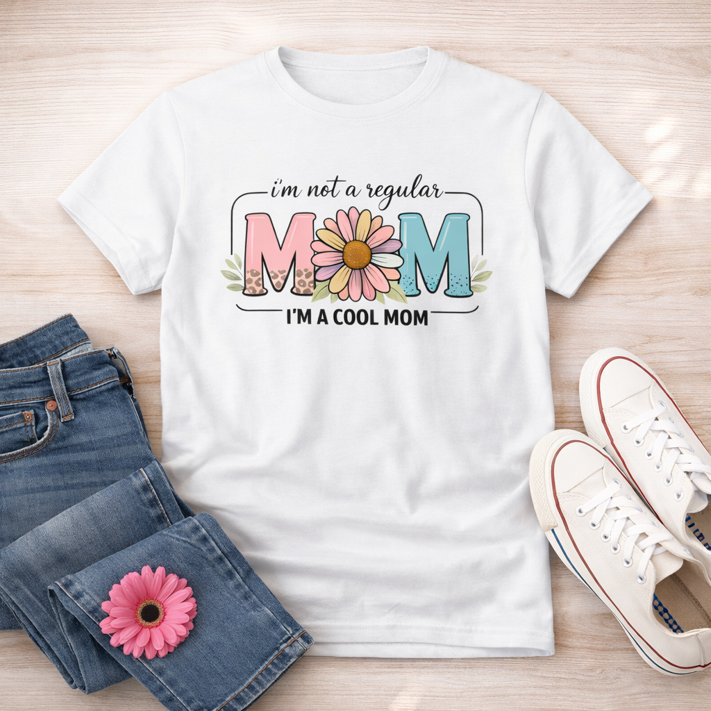 Cool Mom Shirt Mothers Day Gift, Funny Mom Tee, Trendy Mom Shirt, Gift for Mom, Cute Mom Outfit, I'm Not Regular Mom Shirt, Floral Mom Tee