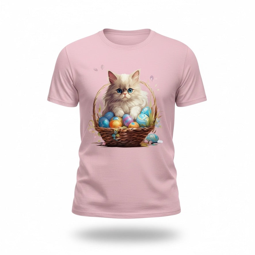 Ragdoll Cat Easter Shirt: Basket Kitten Bella Canvas Cat Lover Tee