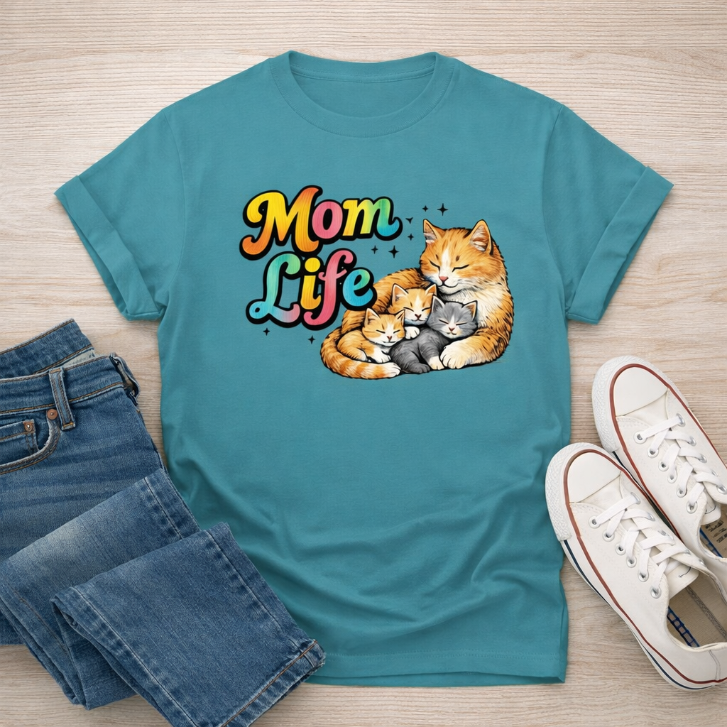 Cat Mom Life Shirt, Cute Cat Lover Tee, Funny Pet Mom Shirt, Kitten Graphic Tee, Animal Lover Gift, Womens Casual T Shirt