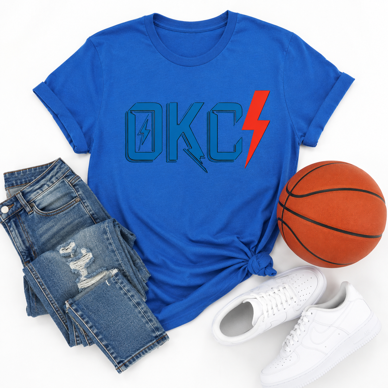 OKC Thunder Lightning Bolt Tee – Bold Game Day Shirt