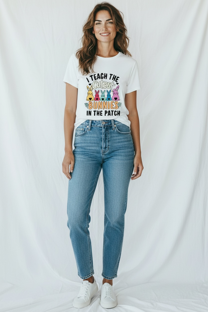 Bella Canvas Easter Teacher Shirt: I Teach the Cutest Bunnies in the Patch Tee XS-3XL