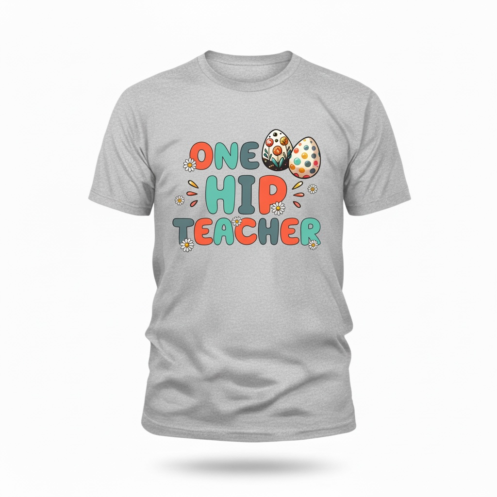 Bella Canvas One Hip Teacher Shirt: Funny Easter Teacher Tee XS-3XL