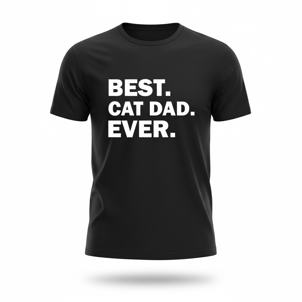 Best Cat Dad Ever Shirt, Funny Cat Lover Tee for Men, Fathers Day Gift for Cat Dad, Bold Minimalist Cat Shirt, Unisex Tee