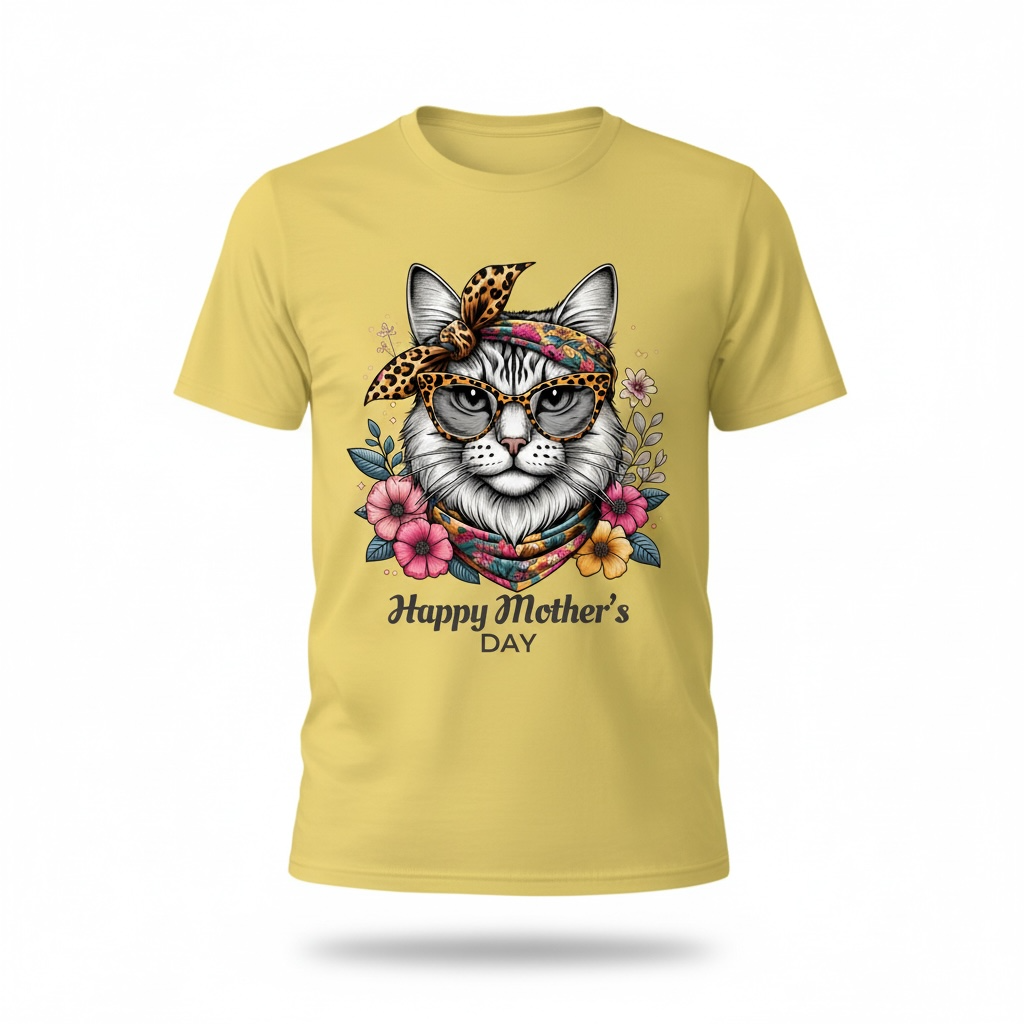 Cat Mom Shirt Mothers Day Gift, Cute Cat Lover Tee for Women, Funny Cat Mom Shirt, Floral Cat Graphic Tee, Unisex Shirt