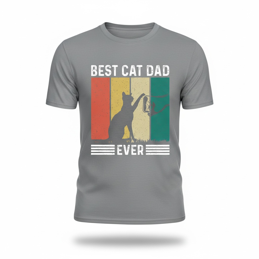 Cat Dad Shirt, Best Cat Dad Ever Tee, Funny Cat Lover Gift for Men, Vintage Cat Shirt, Pet Owner Tee, Fathers Day Cat Dad Gift