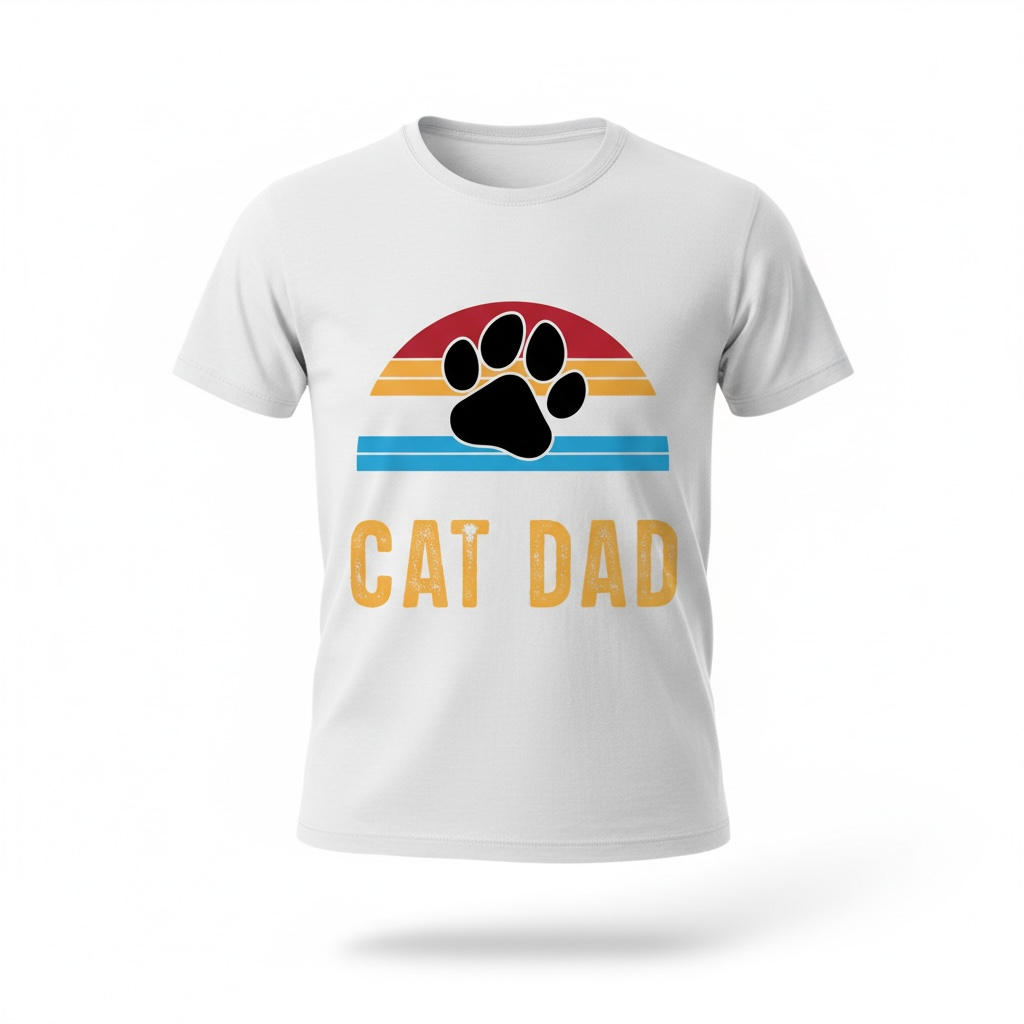 Cat Dad Shirt, Retro Cat Dad Tee, Funny Cat Lover Gift for Men, Fathers Day Shirt, Vintage Pet Owner Shirt, Mens Graphic T Shirt