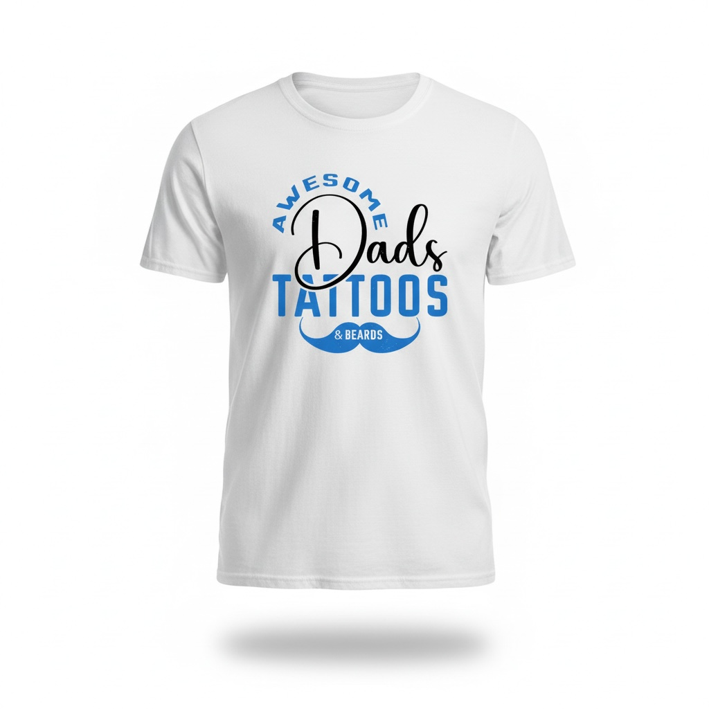 Funny Dad Shirt Tattoos and Beards, Father’s Day Gift for Dad, Cool Dad Tee, Tattoo Dad Shirt, Bearded Dad Gift