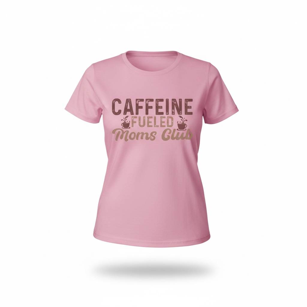 Caffeine Fueled Moms Club Shirt, Funny Mom Life Tee, Mother’s Day Gift for Mom, Coffee Lover Shirt, Tired Mom Outfit