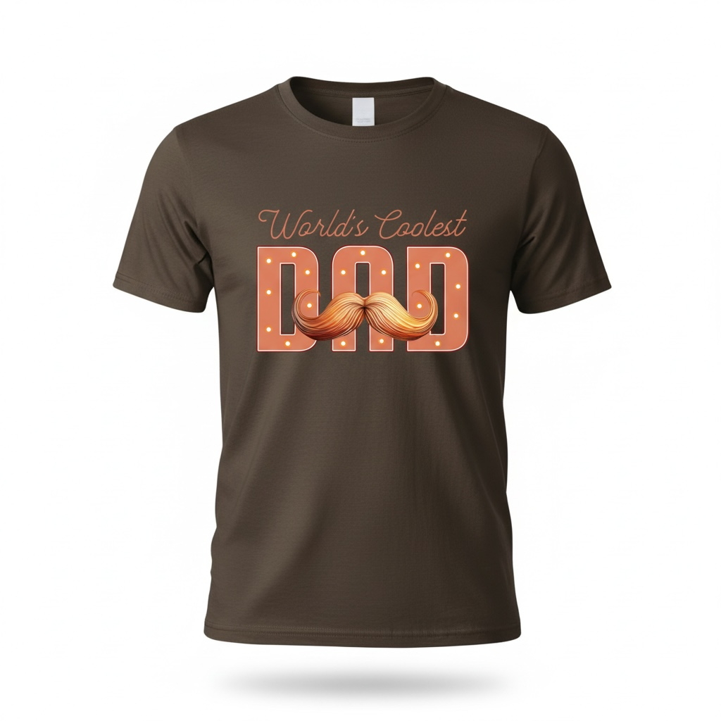 Worlds Coolest Dad Shirt, Funny Dad Gift Tee, Fathers Day Shirt, Cool Dad Shirt, Gift for Dad, Mens Graphic Tee, Dad Mustache Shirt