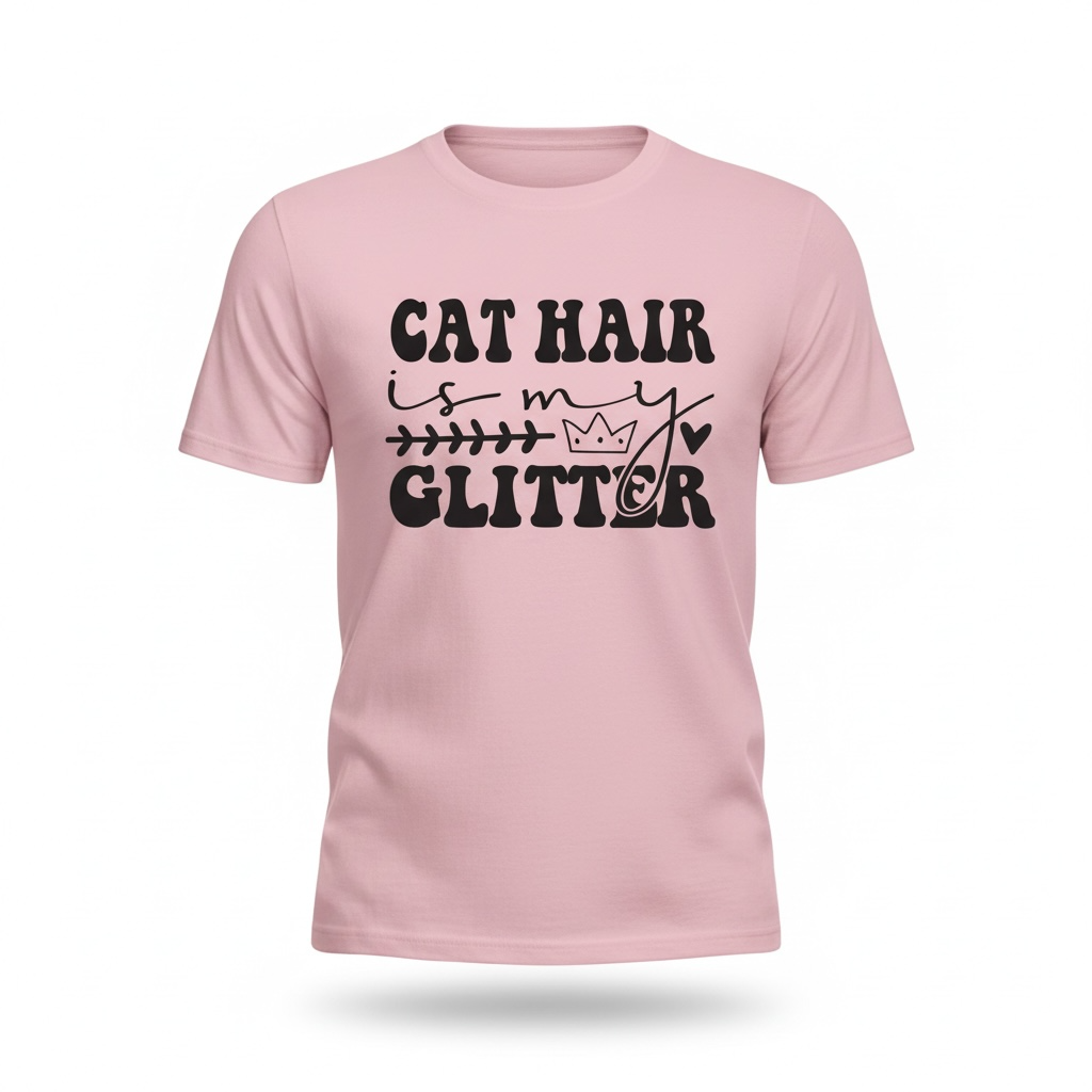 Cat Hair is My Glitter Shirt, Funny Cat Lover Tee, Cat Mom Shirt, Pet Owner Humor Tee, Gift for Cat Mom, Cute Cat Shirt, Womens Graphic Tee