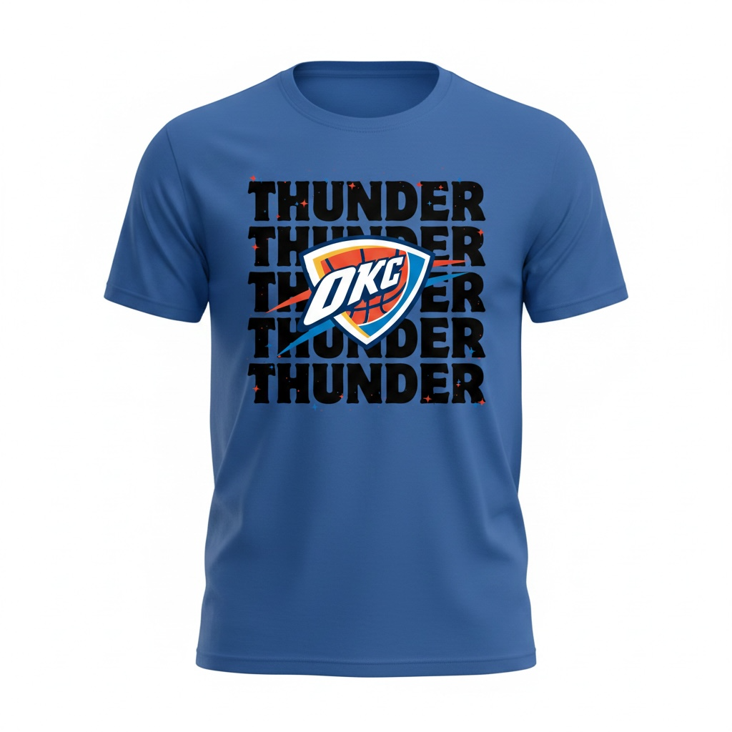 Thunder Repeat Graphic Tee | OKC Basketball Game Day Shirt