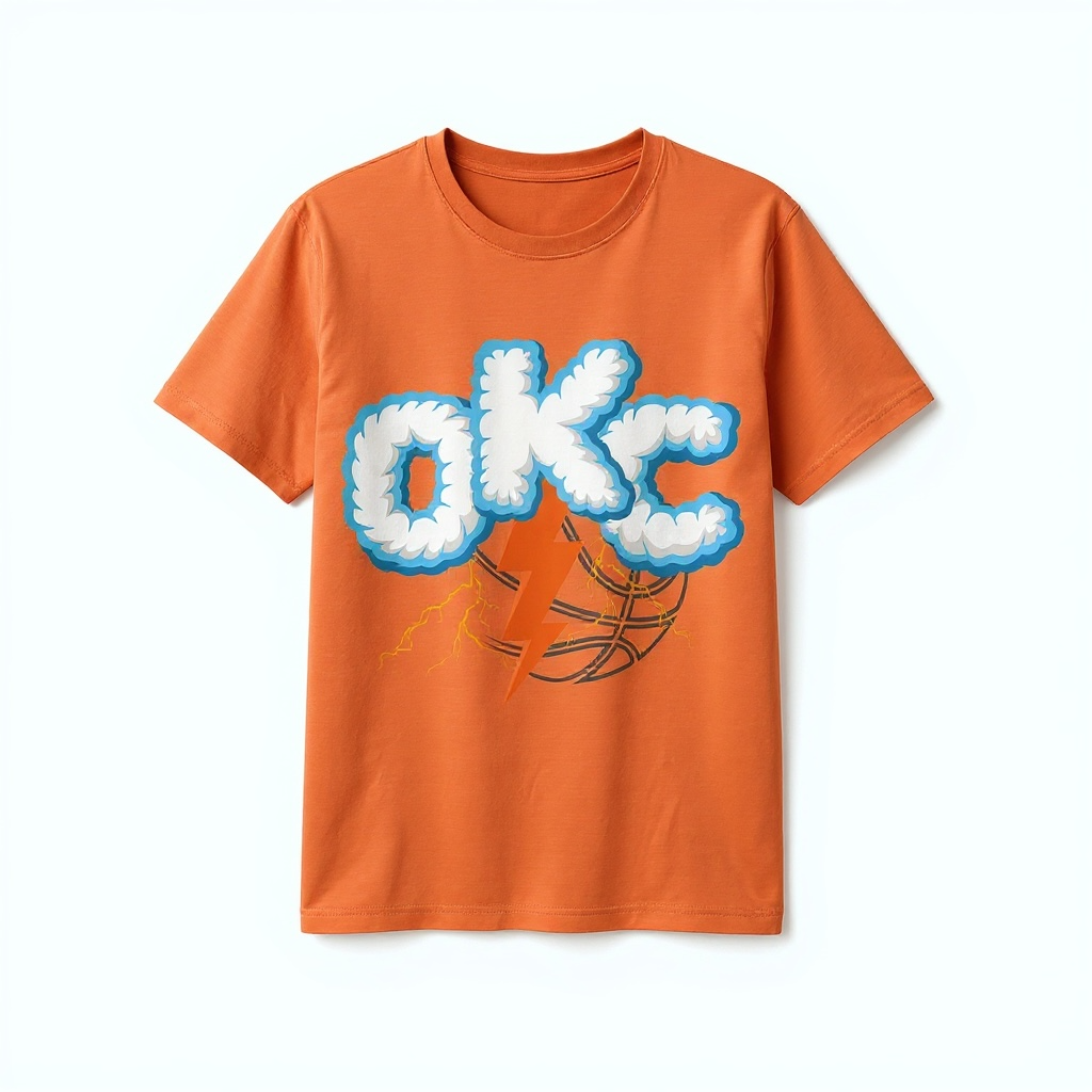 OKC Lightning Basketball Tee | Retro Orange Game Day Shirt