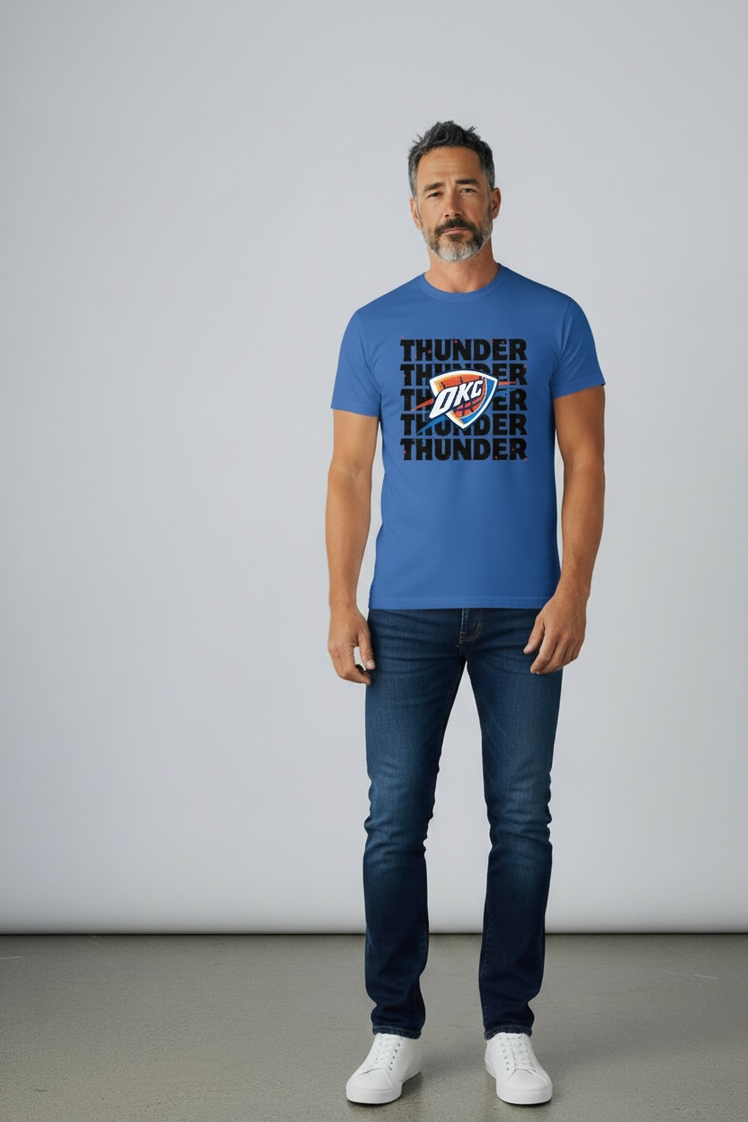 Thunder Repeat Graphic Tee | OKC Basketball Game Day Shirt