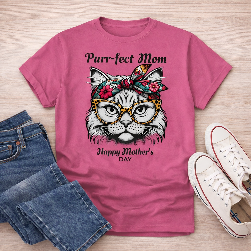Cat Mom Shirt, Purrfect Mom Tee, Funny Cat Lover Gift, Mothers Day Shirt, Cute Cat Mom Gift, Womens Graphic Tee, Pet Mom Shirt