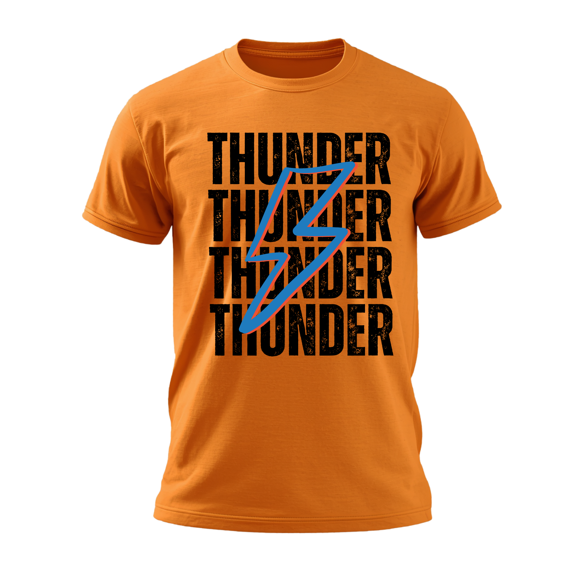 OKC Thunder Inspired Shirt, Basketball Fan Tee, Orange Game Day Shirt, Thunder Lightning Bolt Shirt, Oklahoma City Basketball Tee, Unisex Graphic Tee