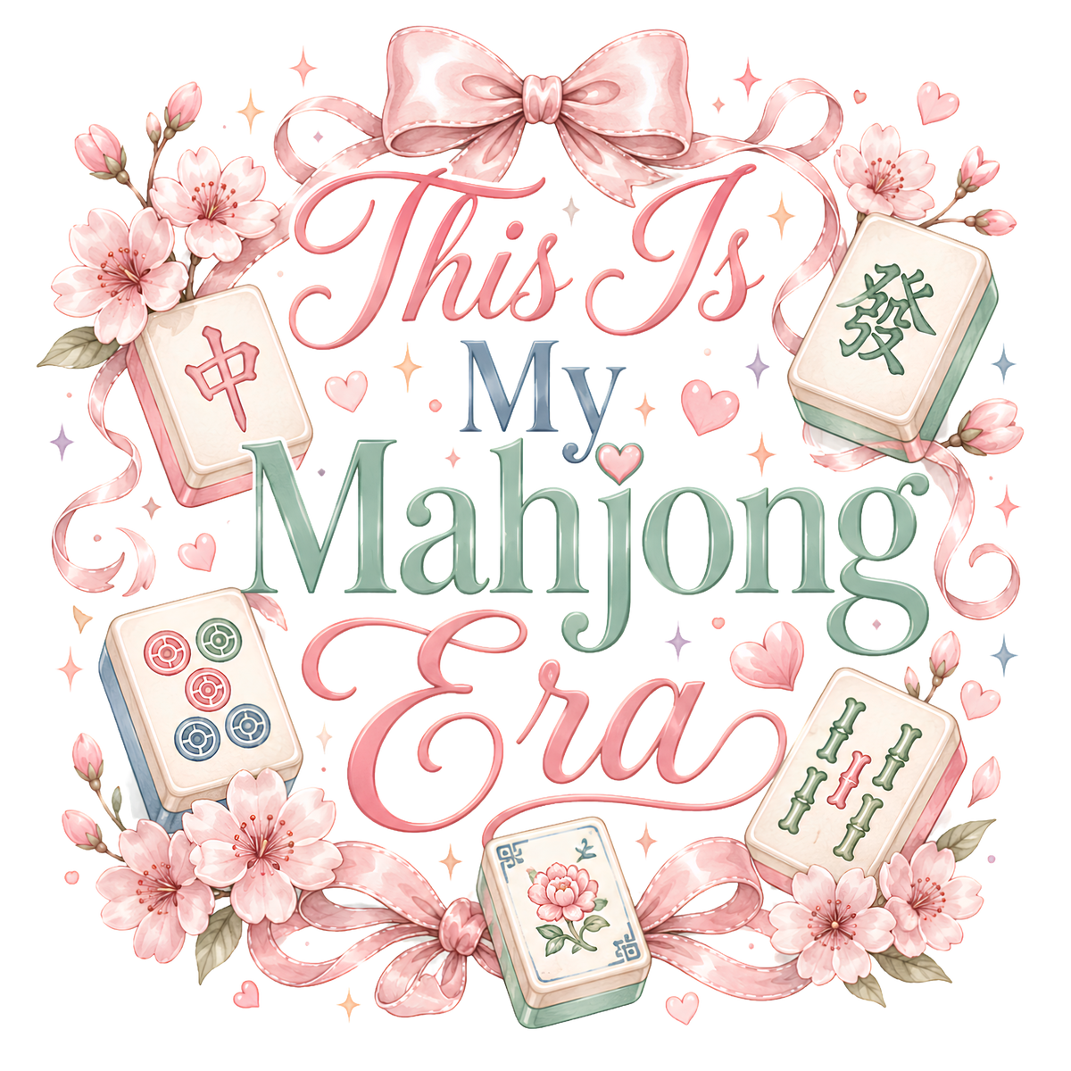 This Is My Mahjong Era Shirt | Cute American Mahjong T-Shirt | Floral Mah Jongg Tee | Women's Mahjong Lover Gift