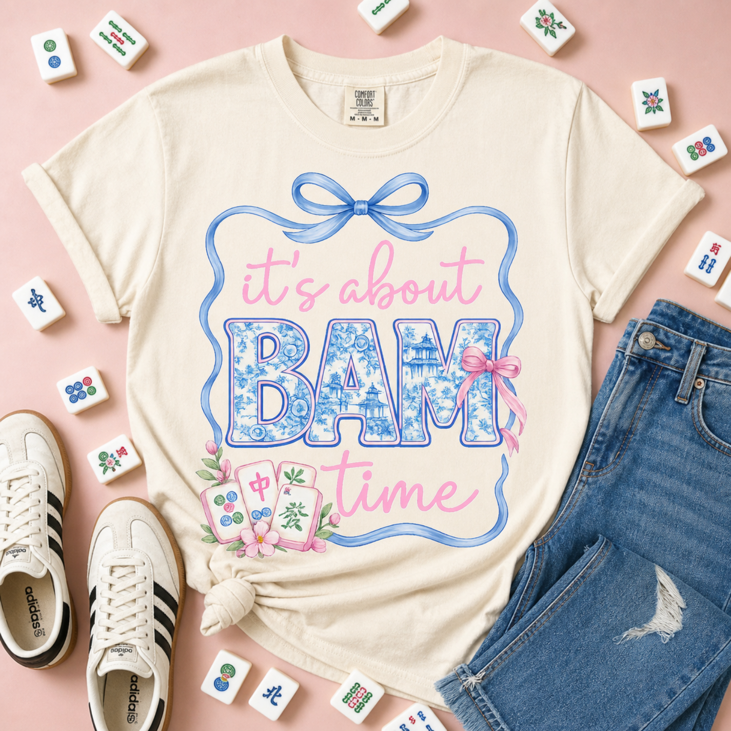 It's About BAM Time Shirt | Funny American Mahjong T-Shirt | Cute Mah Jongg Tee | Women's Mahjong Player Gift