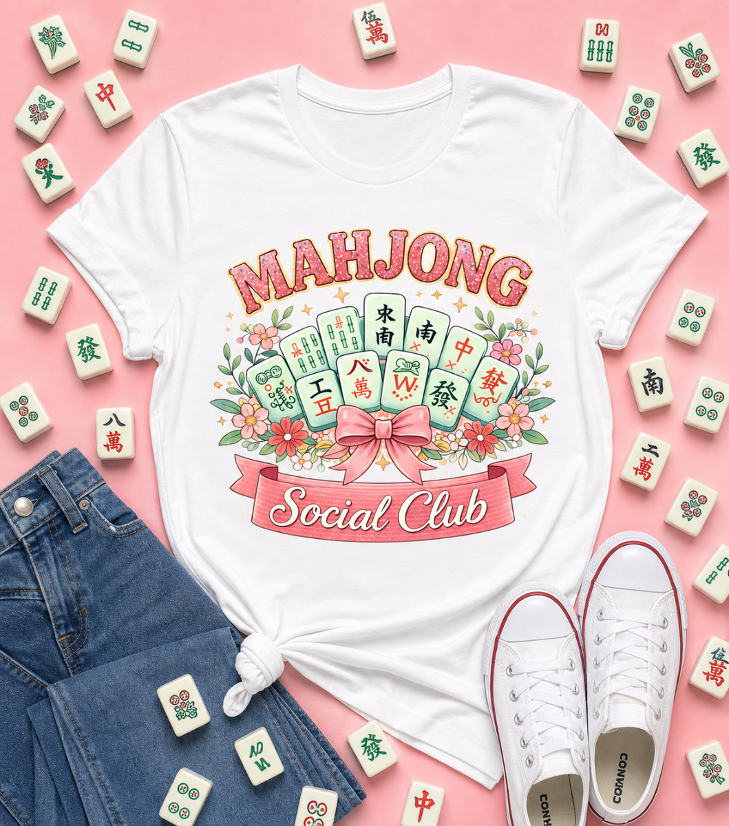 Mahjong Social Club Shirt | Cute American Mahjong T-Shirt | Women's Mah Jongg Game Night Tee