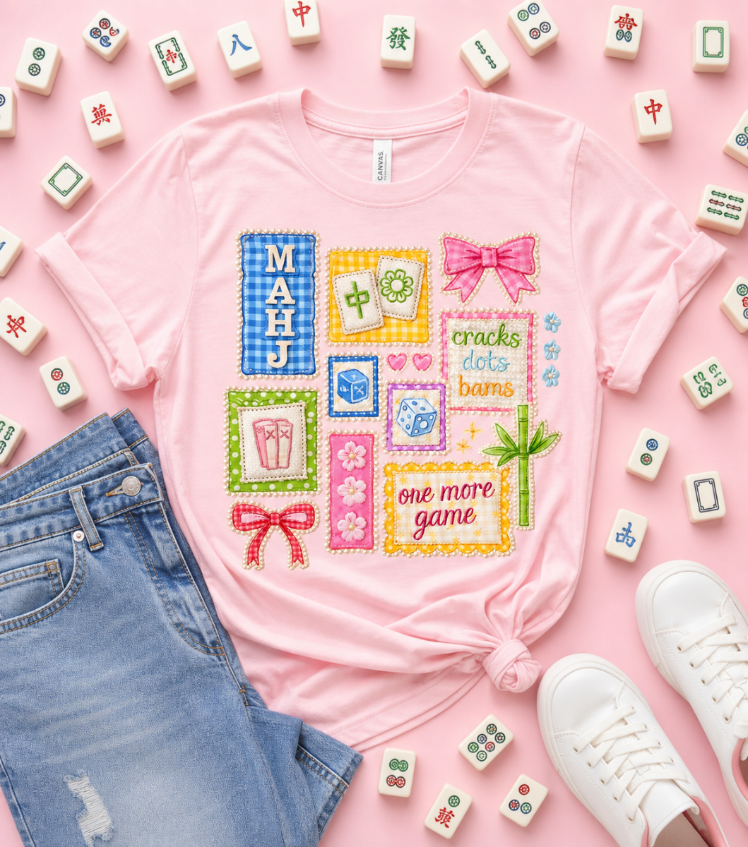 One More Game Mahjong Shirt | Cute American Mahjong T-Shirt | Colorful Mah Jongg Game Night Tee