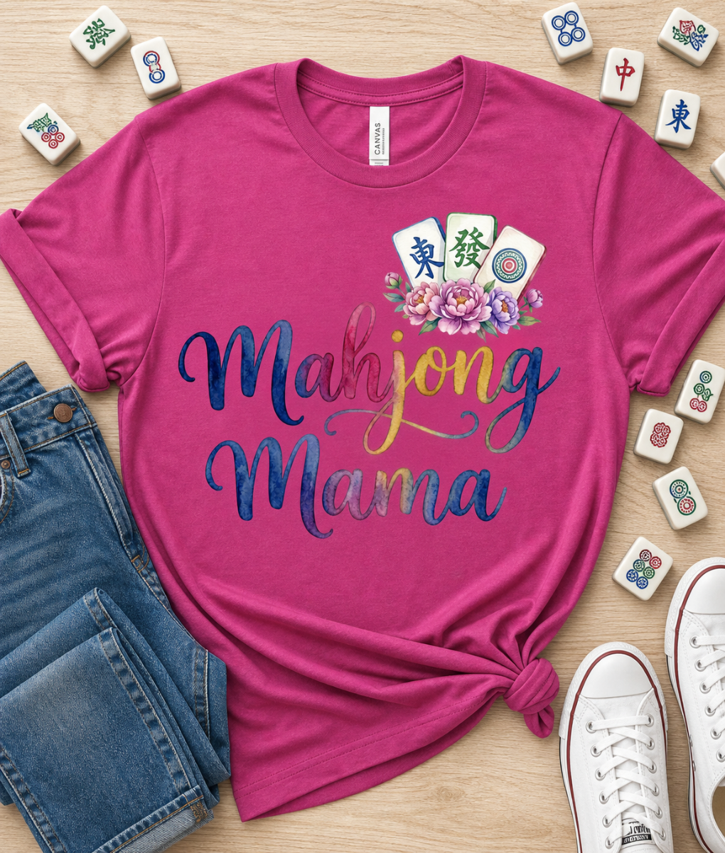 Mahjong Mama Shirt | Cute American Mahjong T-Shirt | Mah Jongg Lover Gift for Women