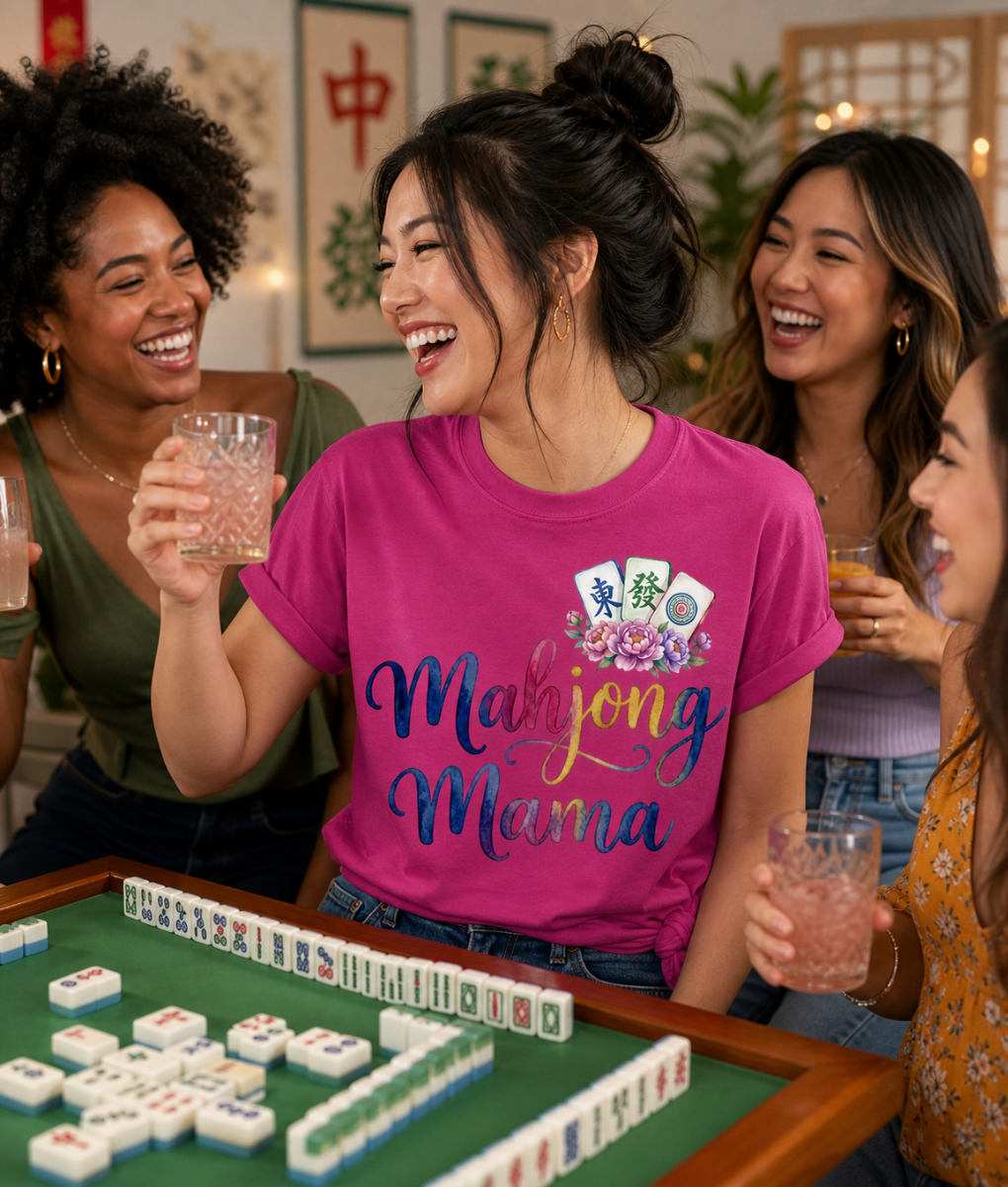 Mahjong Mama Shirt | Cute American Mahjong T-Shirt | Mah Jongg Lover Gift for Women