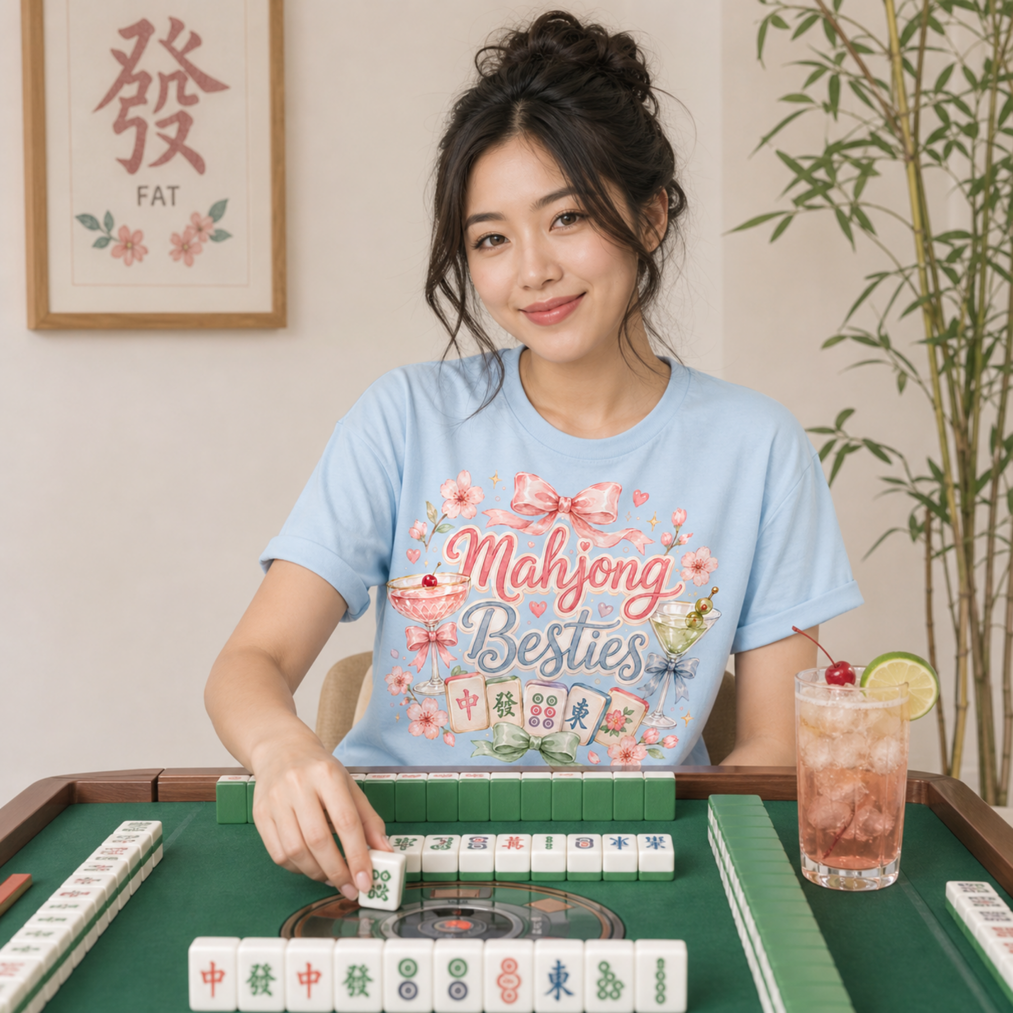 Mahjong Besties Shirt | Cute American Mahjong T-Shirt | Mahjong Friends Gift | Mah Jongg Girls Game Night Tee
