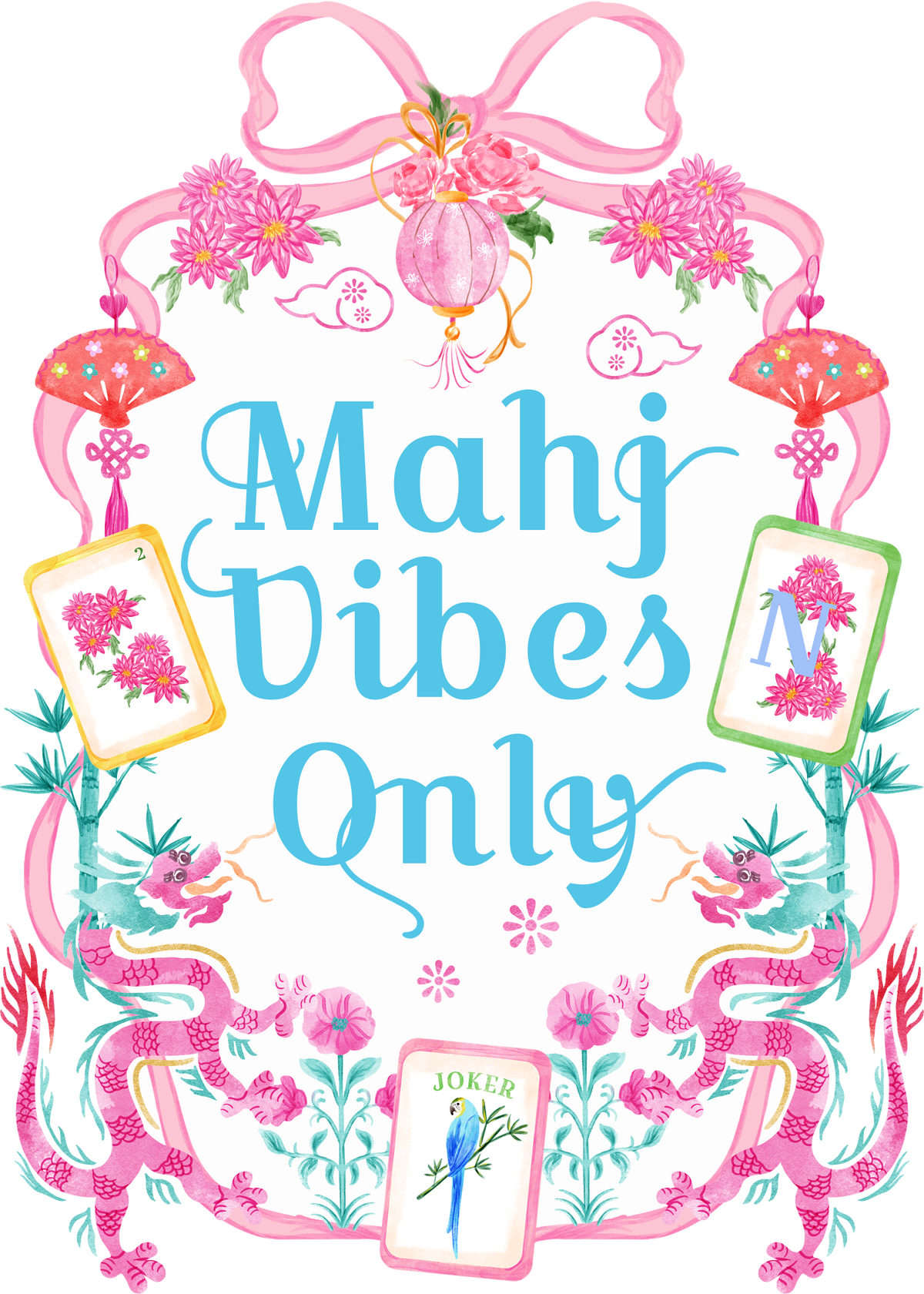 Mahj Vibes Only Shirt | Cute American Mahjong T-Shirt | Colorful Mah Jongg Lover Tee