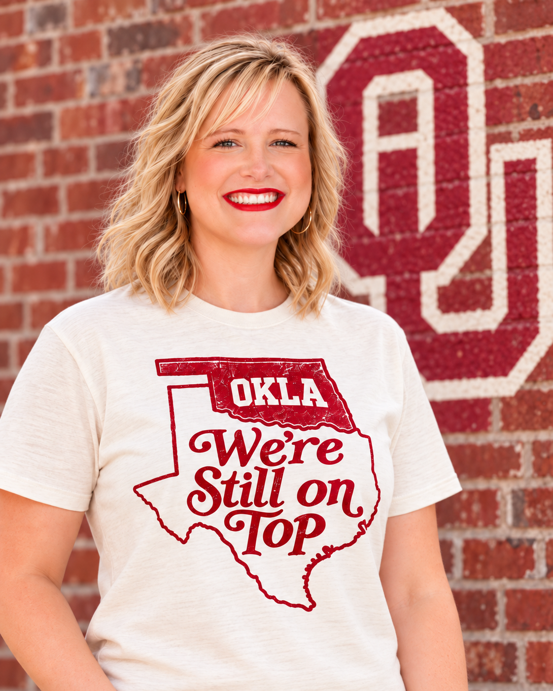 OU/TX Red River Rivalry “We’re Still on Top” Oklahoma Fan Tee